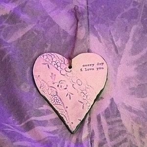 Plaster Heart Ornament